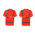 Camiseta de alta visibilidad de v-cuello ropa de trabajo reflectante de seguridad de camiseta 100% algodón para hombre AS / NZS 1906